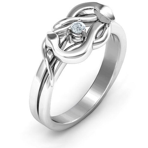 Sterling Silver Snake Knot Ring for Fans of Snake-Themed Jewellery