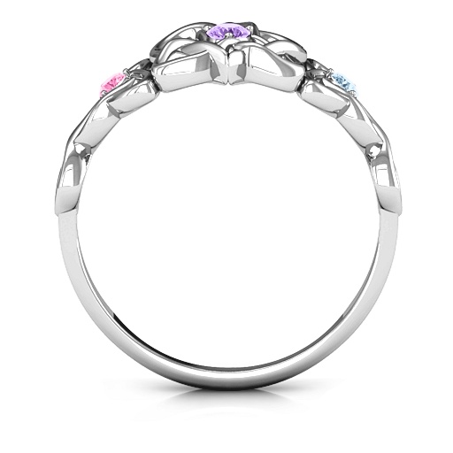 Sterling Silver Celtic Heart Three Band Ring