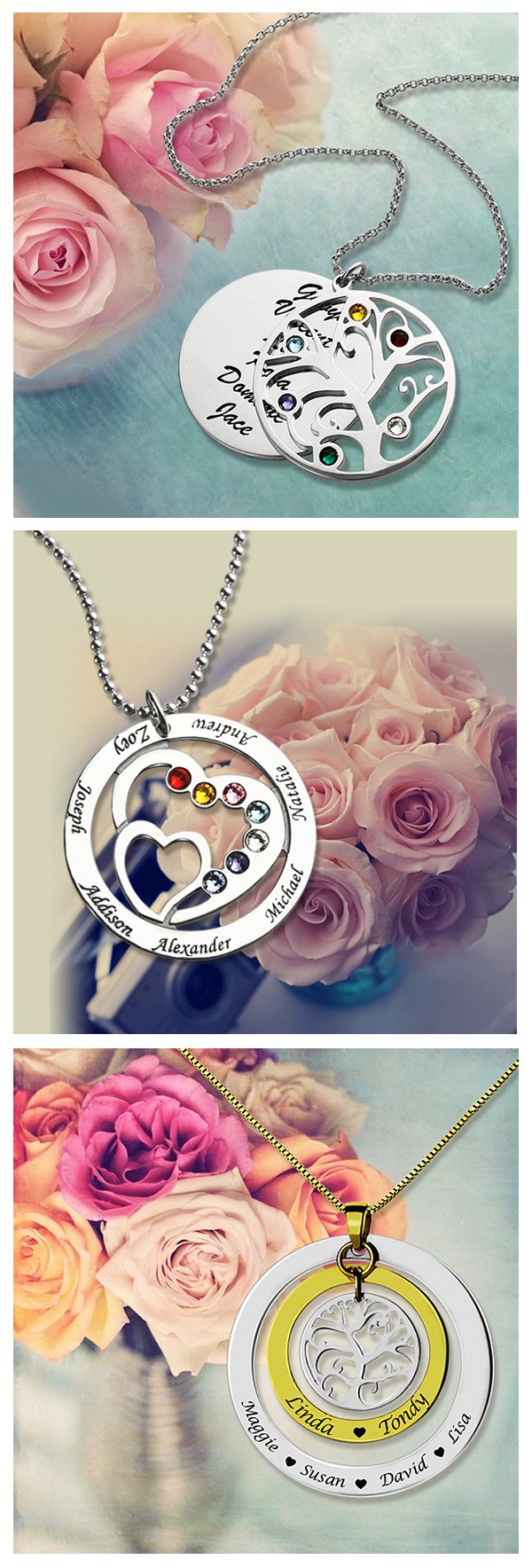 Personalised Family Tree Name Necklace
