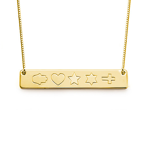 18ct Gold Plated Iconic Bar Necklace