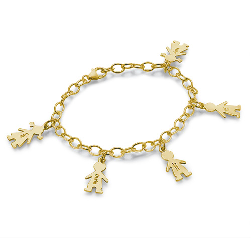 Kids Engraved Silver Bracelet with 18ct Gold Plating - Personalised Gift