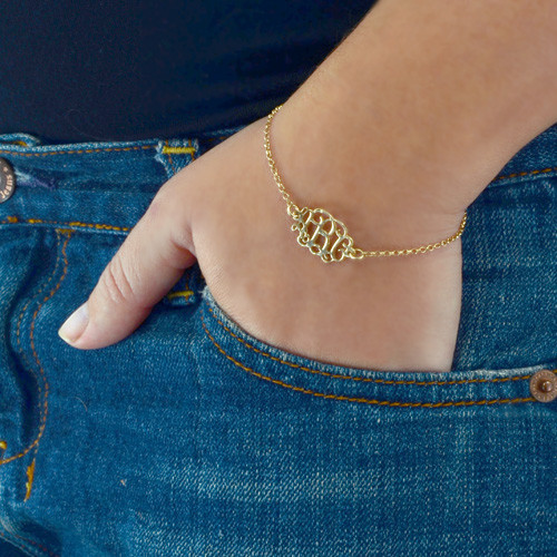 Personalised 18k Gold Plated Silver Monogram Bracelet/Anklet