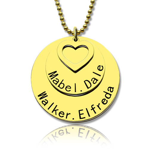 Personalised 18ct Gold Plated Disc Name Necklace - Perfect Jewellery Gift