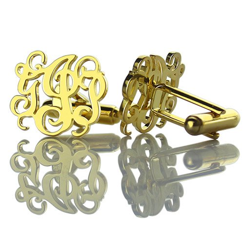 Personalised Cut Out Initials Cufflinks 18ct Gold Plated