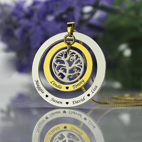 Personalised Family Tree Name Necklace