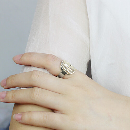 Custom Engraved Monogram Ring Sterling Silver
