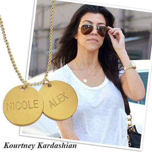 18K Gold Plated Silver Disc Pendant Necklace - Women's Jewellery