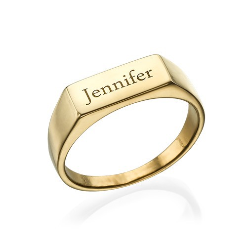 Personalised Gold Plated Engraved Signet Ring