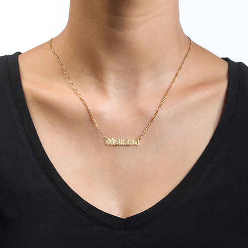 18k Gold Plated Personalised Silver Name Necklace