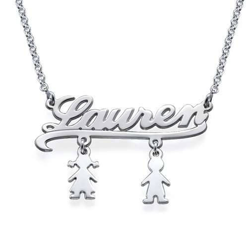 Personalised Mummy Name Jewellery with Kids Charms