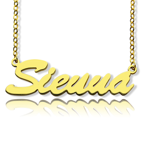 18ct Gold Plated Personalised Name Necklace - Sienna Design