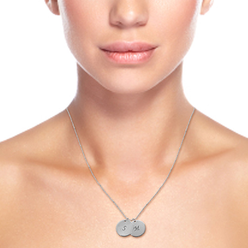 Personalised Sterling Silver Disc Charm Necklace