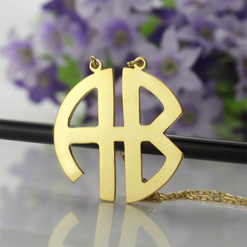 18ct Gold Plated Monogram Necklace with Capital Letters
