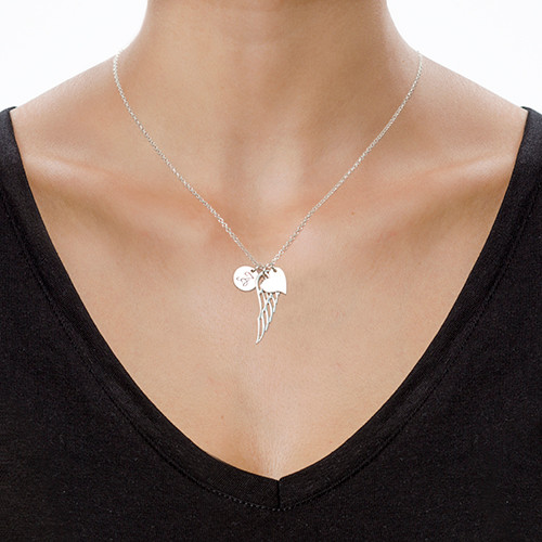 Sterling Silver Angel Wings Pendant Necklace