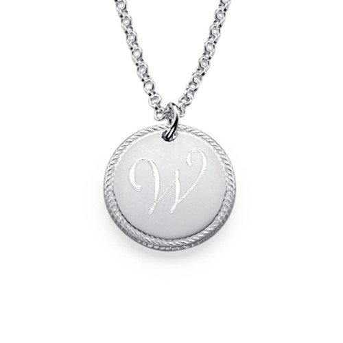 Sterling Silver Personalised Circle Monogram Necklace