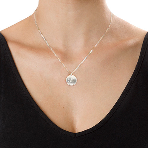 Sterling Silver Personalised Circle Monogram Necklace