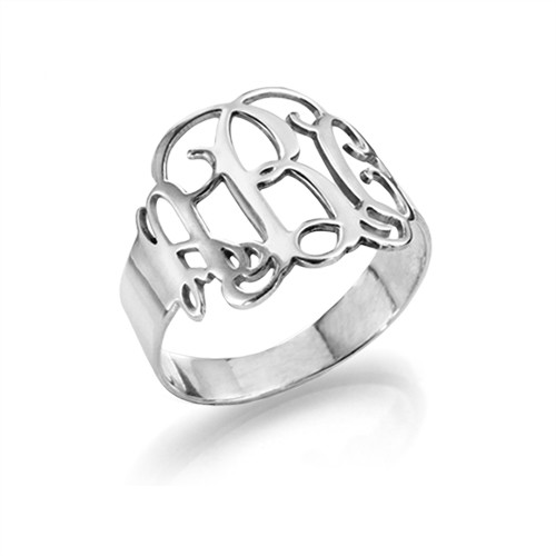 Personalised Monogram Sterling Silver Ring