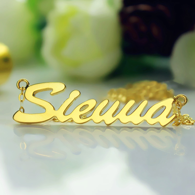 18ct Gold Plated Personalised Name Necklace - Sienna Design