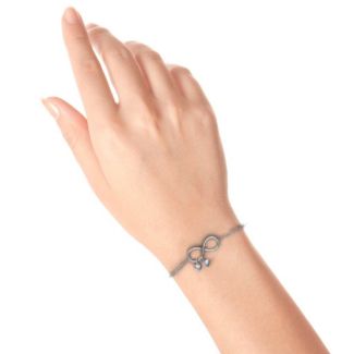 Infinity Promise Bracelet 2 Heart Charms - Romantic Gift for Her & Him