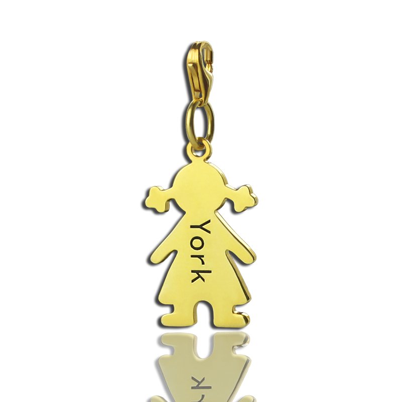 Personalised Baby Girl Name Necklace Gold Plated Silver