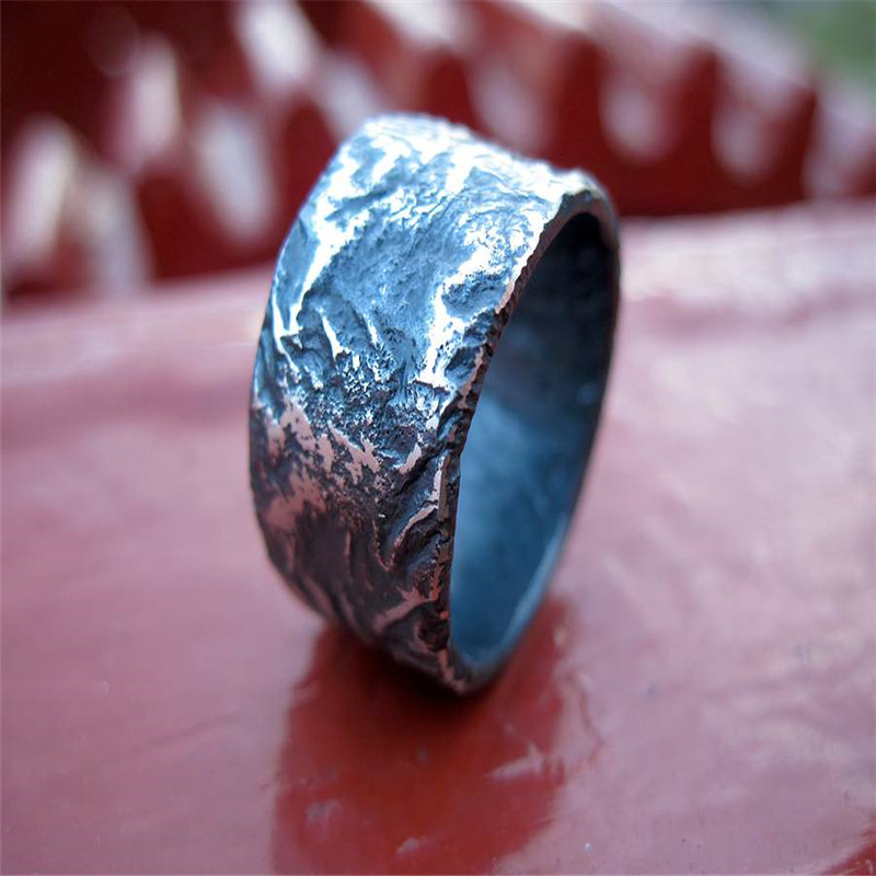 Stunning Broad Sterling Silver Rocky Outcrop Ring