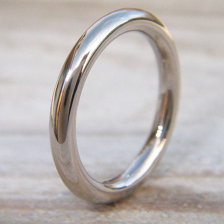 Mens 18ct White Gold Wedding Ring