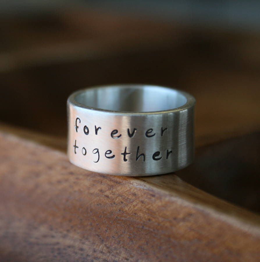 Custom Engraved Silver Men's Ring for Couples
