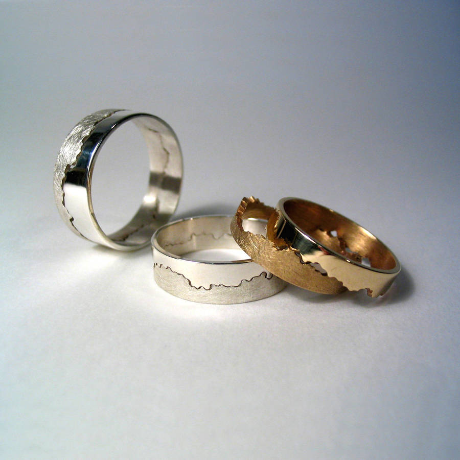 Men's Map Ring with Coastline Design