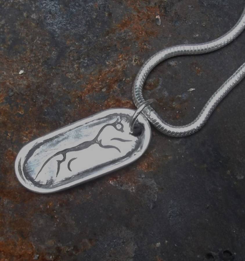 Sterling Silver Uffington Horse Pendant Necklace