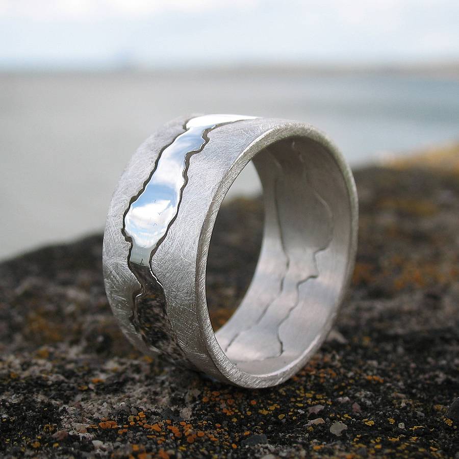 Customised Two Tone Coastline Ring
