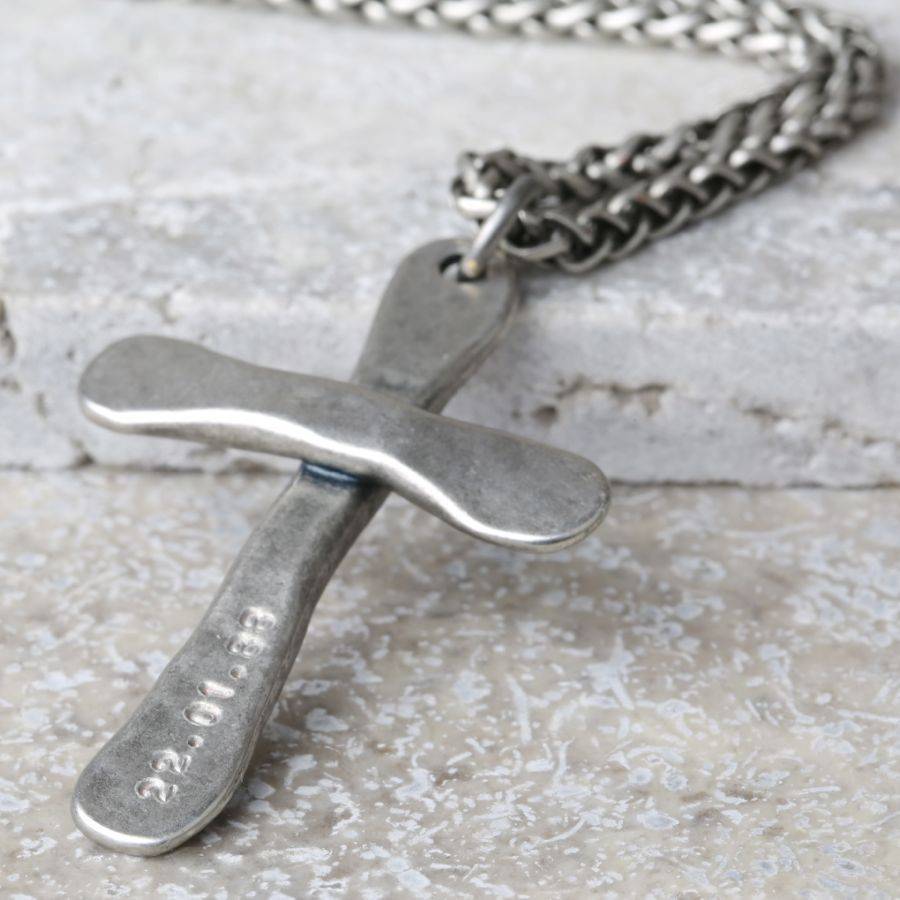 Customised Men's Antique Cross Pendant Necklace