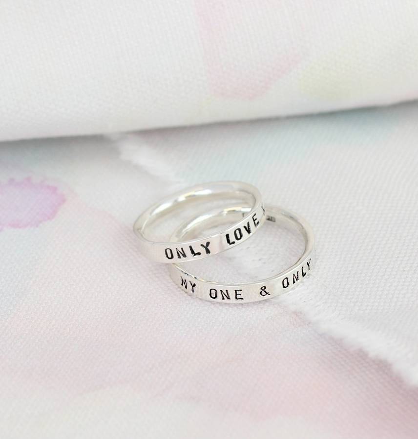 Personalised Couple's Script Name Rings