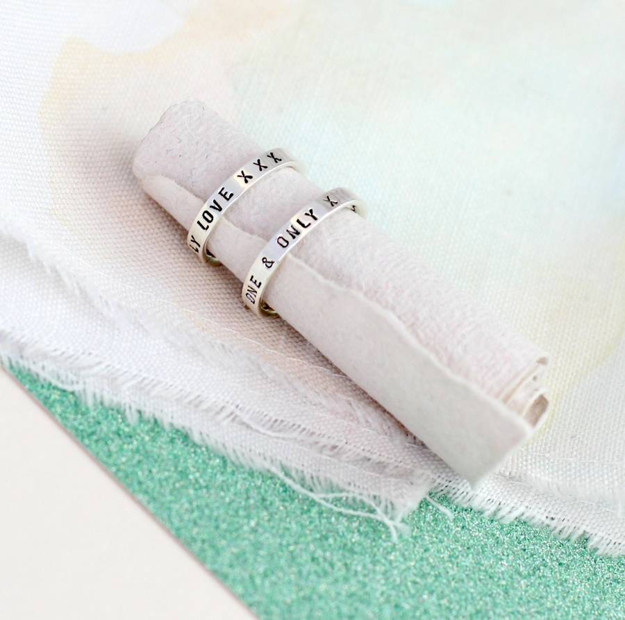 Personalised Couple's Script Name Rings