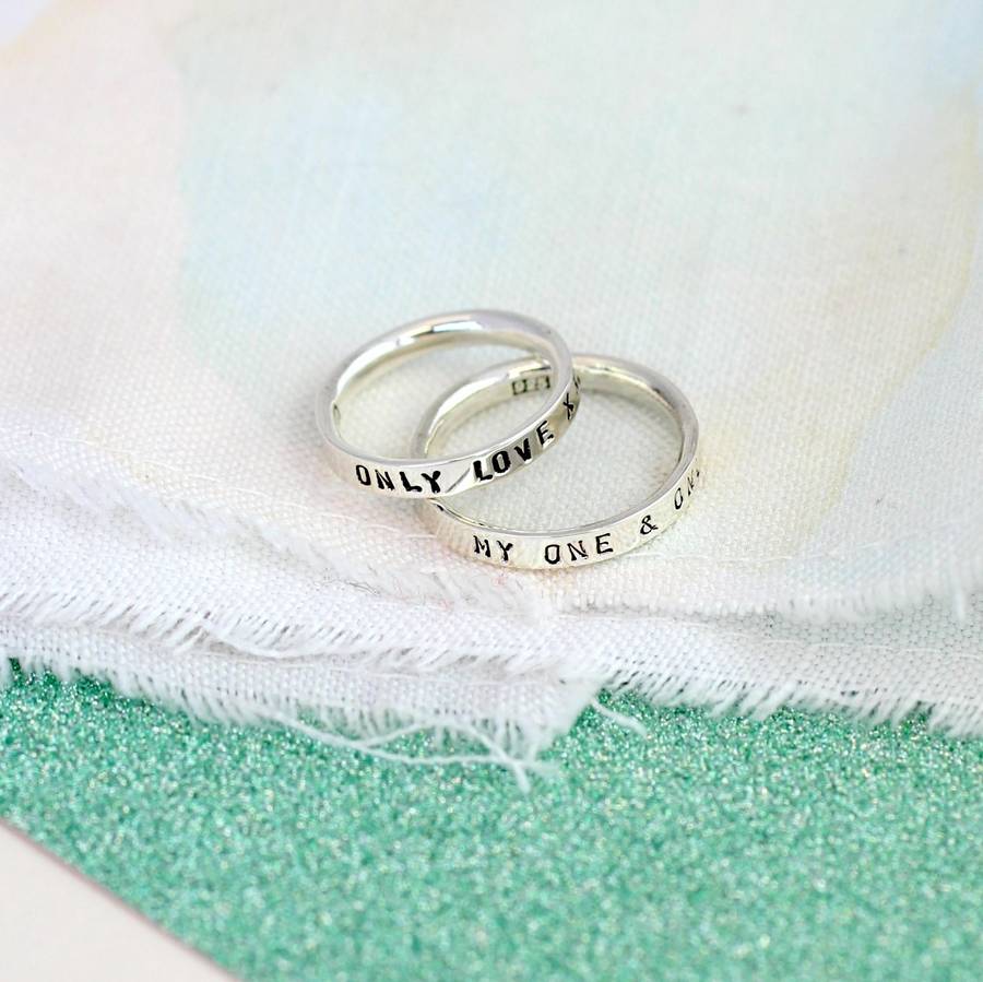 Personalised Couple's Script Name Rings