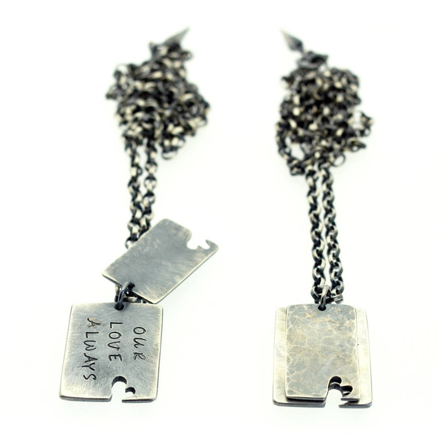 Custom Two-Toned Heart Pendant Necklace