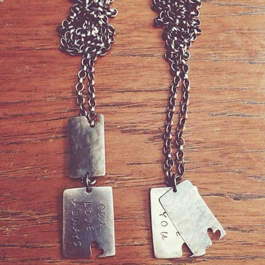 Custom Two-Toned Heart Pendant Necklace