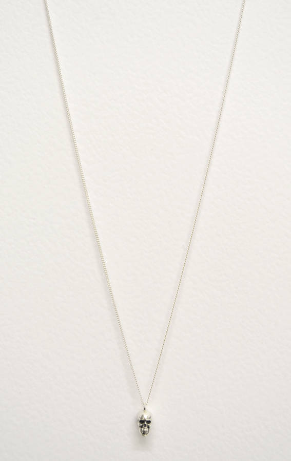 Sterling Silver Skull Pendant Necklace