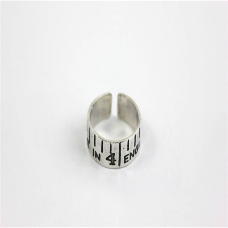 Elegant Silver Vintage Look Tape Measure Ring