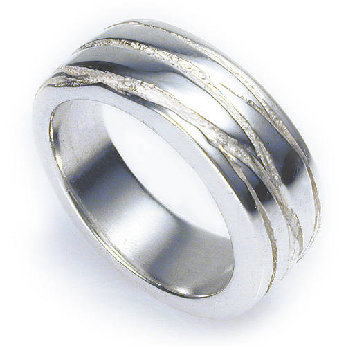 Sterling Silver Texture Finished Band Ring